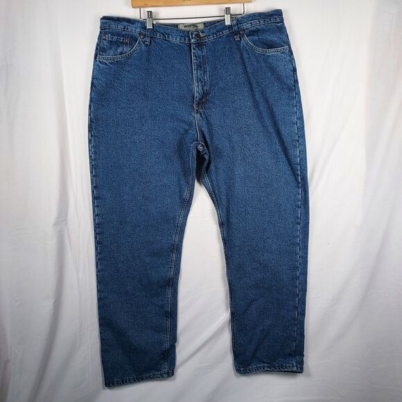 Wrangler Men’s 42x32 Blue Fleece Lined Jeans Cold Weather Denim NWT - Picture 1 of 12